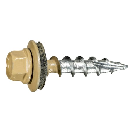 Midwest Fastener Self-Drilling Screw, #10 x 1 in, Painted Steel Flange Hex Head External Hex Drive, 128 PK 56028